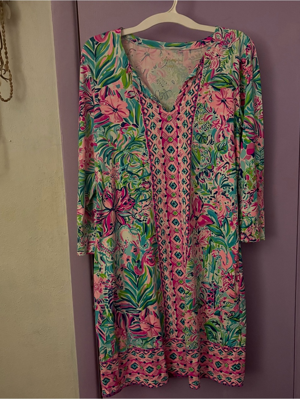 Lilly Pulitzer Pastel Floral Tunic in Pink, Green & Blue